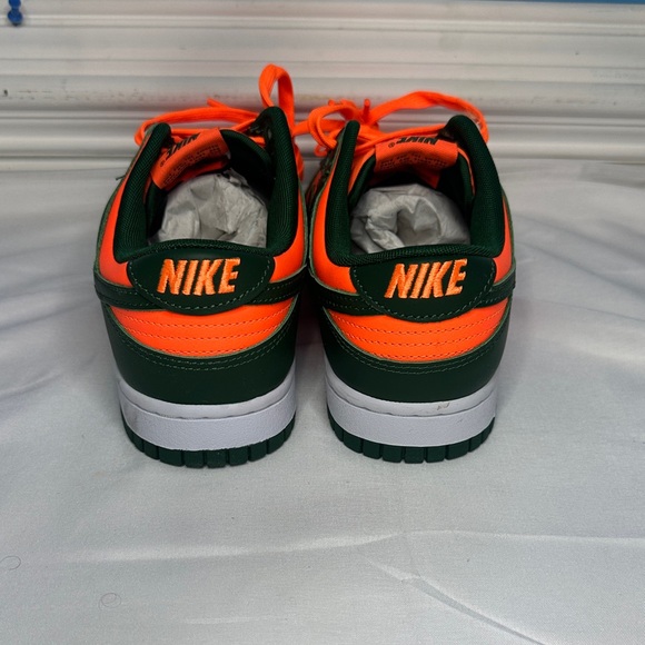 Nike Men\'s Bold Orange and Dark Green Dunks